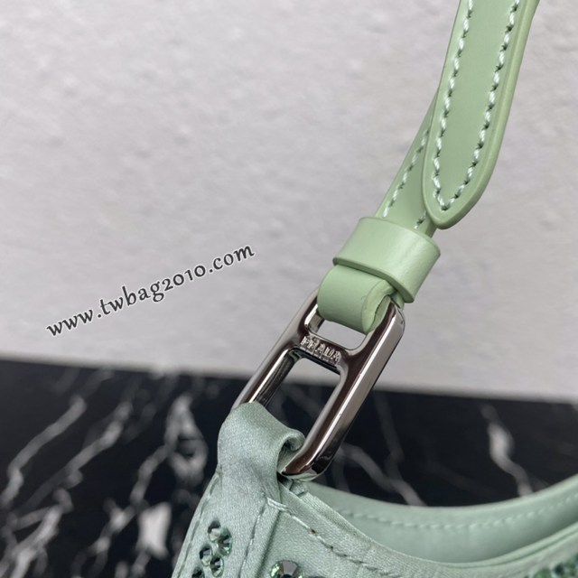 Prada專櫃新款滿天星腋下包 1BC169 普拉達Cleo緞面手袋肩背包 csp1062